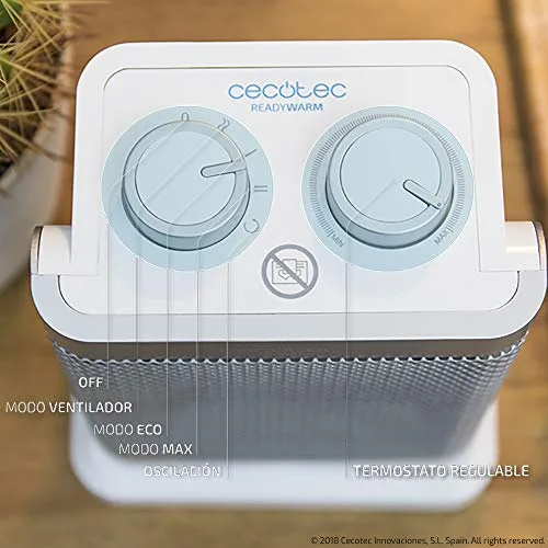 Cecotec ▫️ Aquecedor de banheiro cerâmico Ready Warm 6100 Ceramic Rotate. Oscilante, 1500 W, termóstato regulável, 3 modos, proteção contra sobreaquecimento e contra tombamento, 25 m² 4