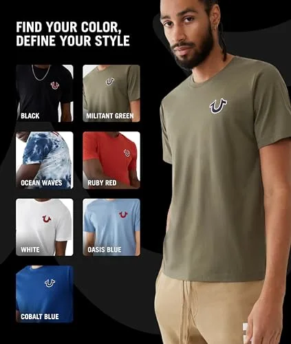 True Religion ▫️ Camisola de gola redonda com logótipo Buddha para homem (pacote de 1) 3