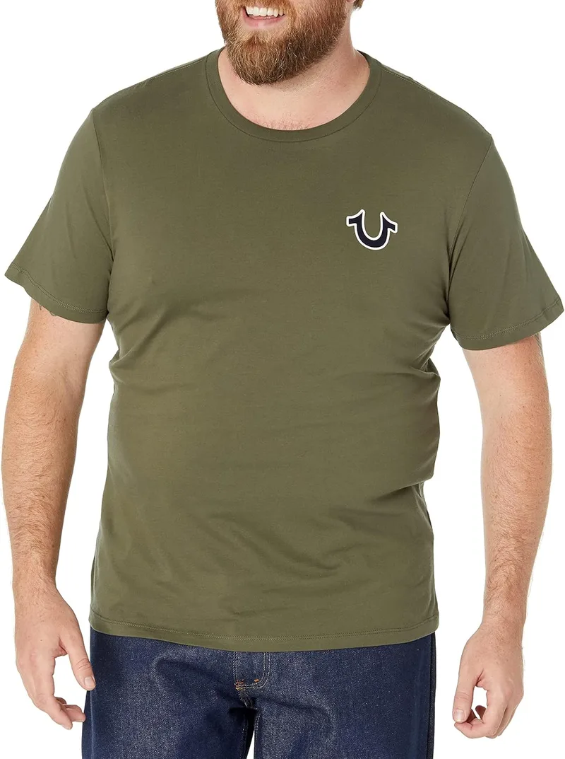 True Religion ▫️ Camisola de gola redonda com logótipo Buddha para homem (pacote de 1)