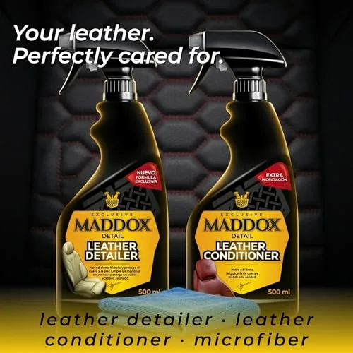 Maddox Detail ▫️ Kit de Limpeza de Couro para Automóveis Leather Care Kit 2x500 ml 6