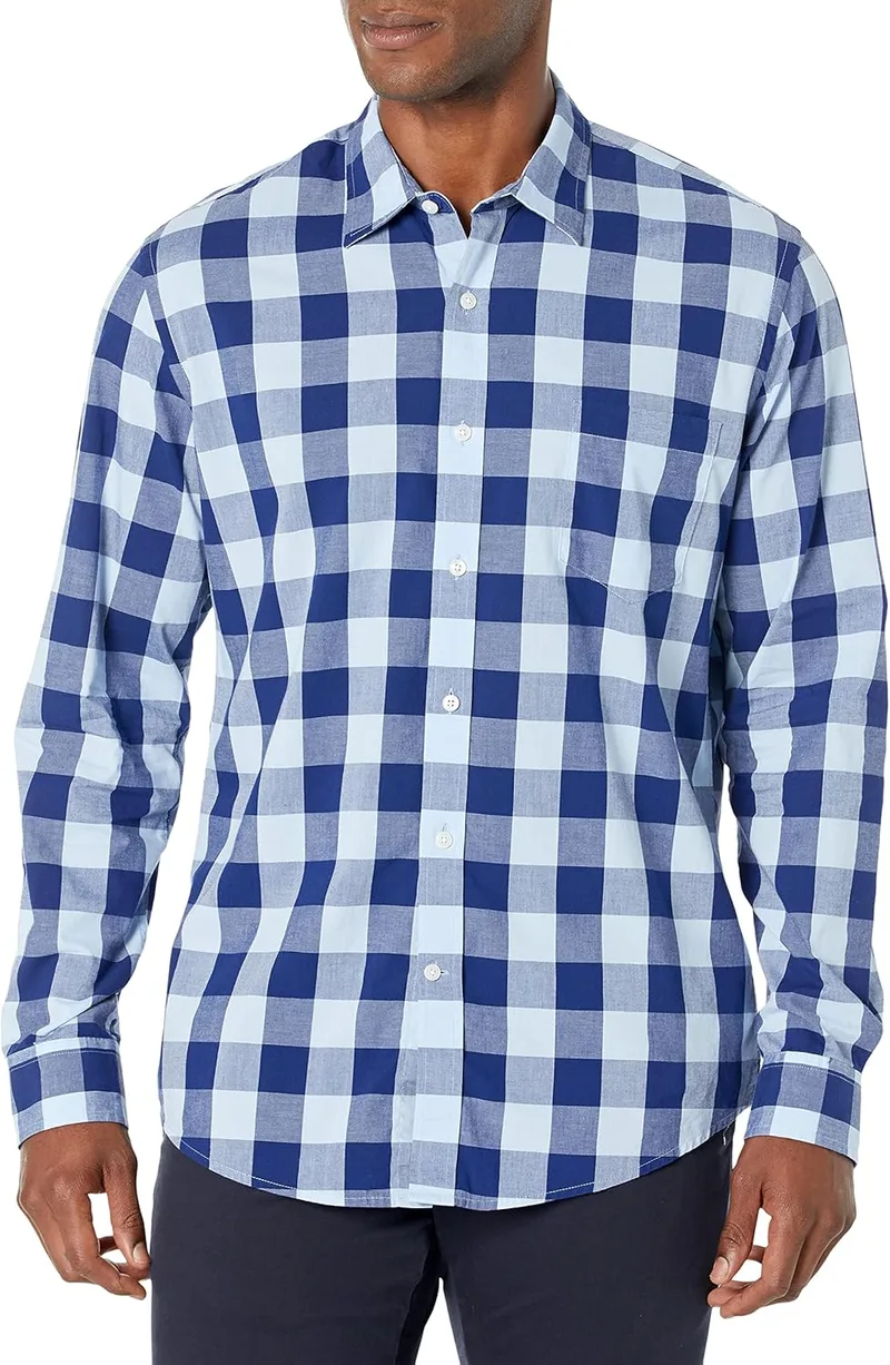 Amazon Essentials ▫️ Camisa Poplin de manga comprida Slim Fit para homem