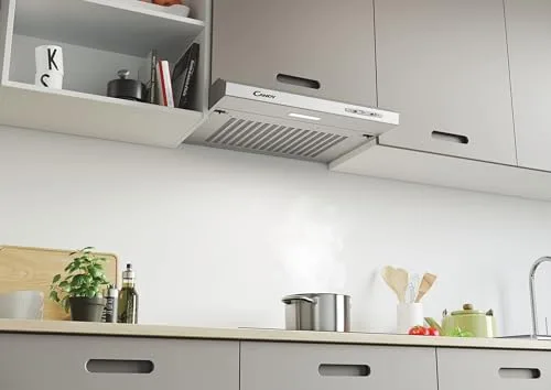 CANDY ▫️ CFT610/5S Exaustor com 60 cm de largura, 3 níveis de potência, capacidade de extração de 208 m³/h, iluminação LED, 87,5 W, 55/71 decibéis, prateado 2