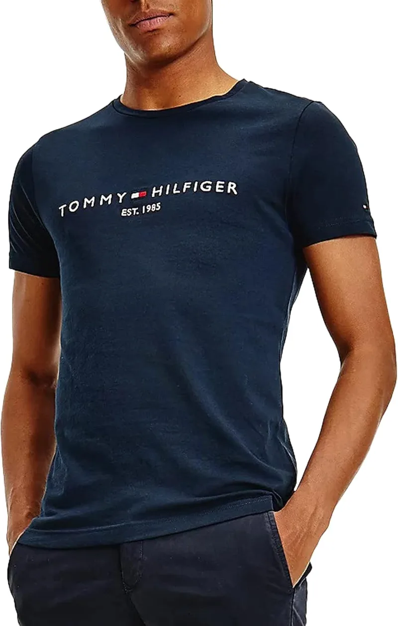 Tommy Hilfiger ▫️ T-Shirt Core Tommy Logo Crewneck de manga curta para homem