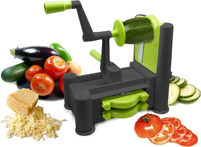 NERTHUS ▫️ FIH 355 - Cortador de legumes 3 em 1 Verde e preto