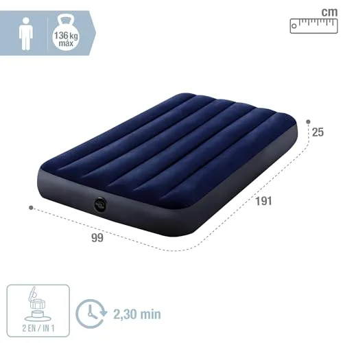Intex ▫️ Colchão insuflável Dura-Beam, cama insuflável para acampamento, cor azul, acampamento 4