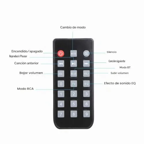 Docooler ▫️ Soundbar para televisores, Luxus sem fios BT 4.0, coluna Soundbar para TV, sistema de cinema em casa 3D com graves potentes e subwoofer para televisor com entrada RCA – Comando à distância 7
