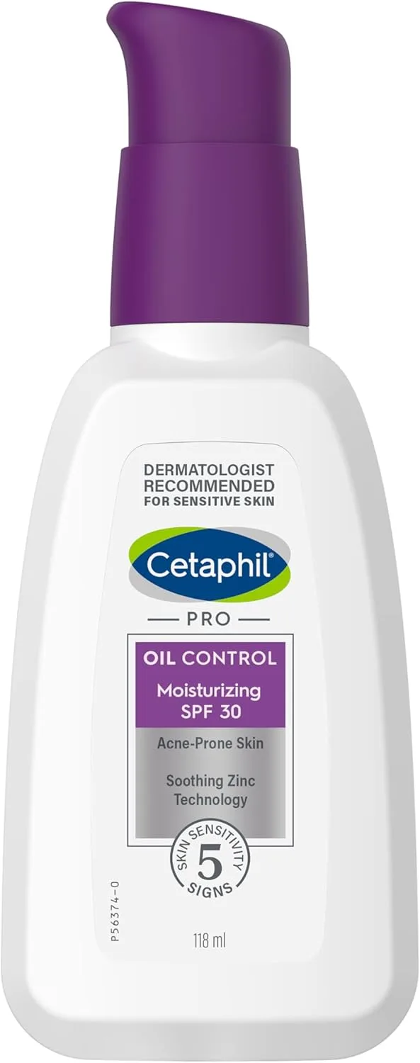 Cetaphil ▫️ Creme Hidratante Facial PRO OIL Control, para peles oleosas com tendência acneica, com proteção solar FPS 30, 118 ml