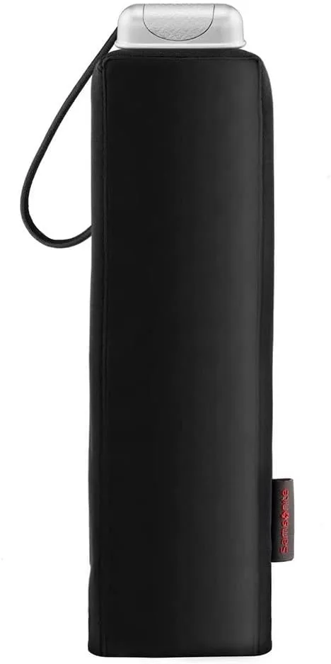 Samsonite Alu Drop S - 3 secções Mini guarda-chuva plano, 23 cm, preto