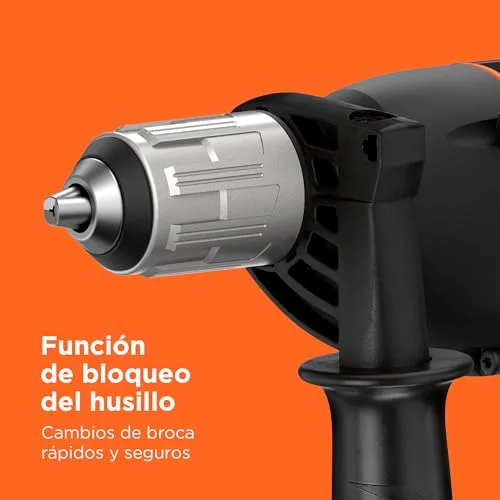 Black+Decker ▫️ Berbequim de percussão de 1 velocidade, 850 W, velocidade variável, bloqueio do eixo, compacto e leve, inclui 6 brocas e caixa de ferramentas, BEH850K-QS 5
