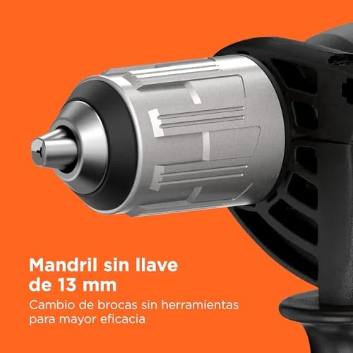 Black+Decker ▫️ Berbequim de percussão de 1 velocidade, 850 W, velocidade variável, bloqueio do eixo, compacto e leve, inclui 6 brocas e caixa de ferramentas, BEH850K-QS 6