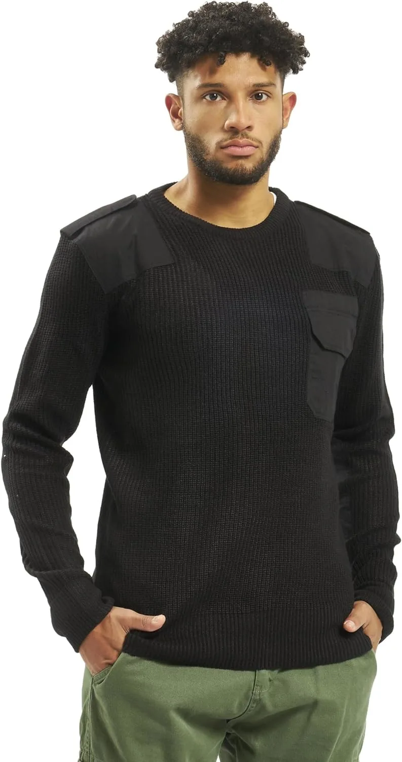 Brandit ▫️ BW Camisola de malha para homem, cor azeitona, corte regular