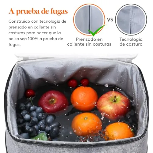 Lifewit ▫️ Mochila térmica bolsas térmicas portáteis, cestos para louça de exterior e piqueniques, mochilas térmicas grandes para transportar alimentos para a praia, campismo e viagens, cinzenta, 26 L 5
