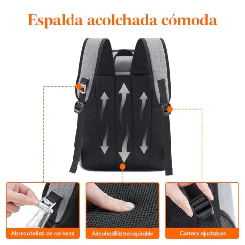 Lifewit ▫️ Mochila térmica bolsas térmicas portáteis, cestos para louça de exterior e piqueniques, mochilas térmicas grandes para transportar alimentos para a praia, campismo e viagens, cinzenta, 26 L 6