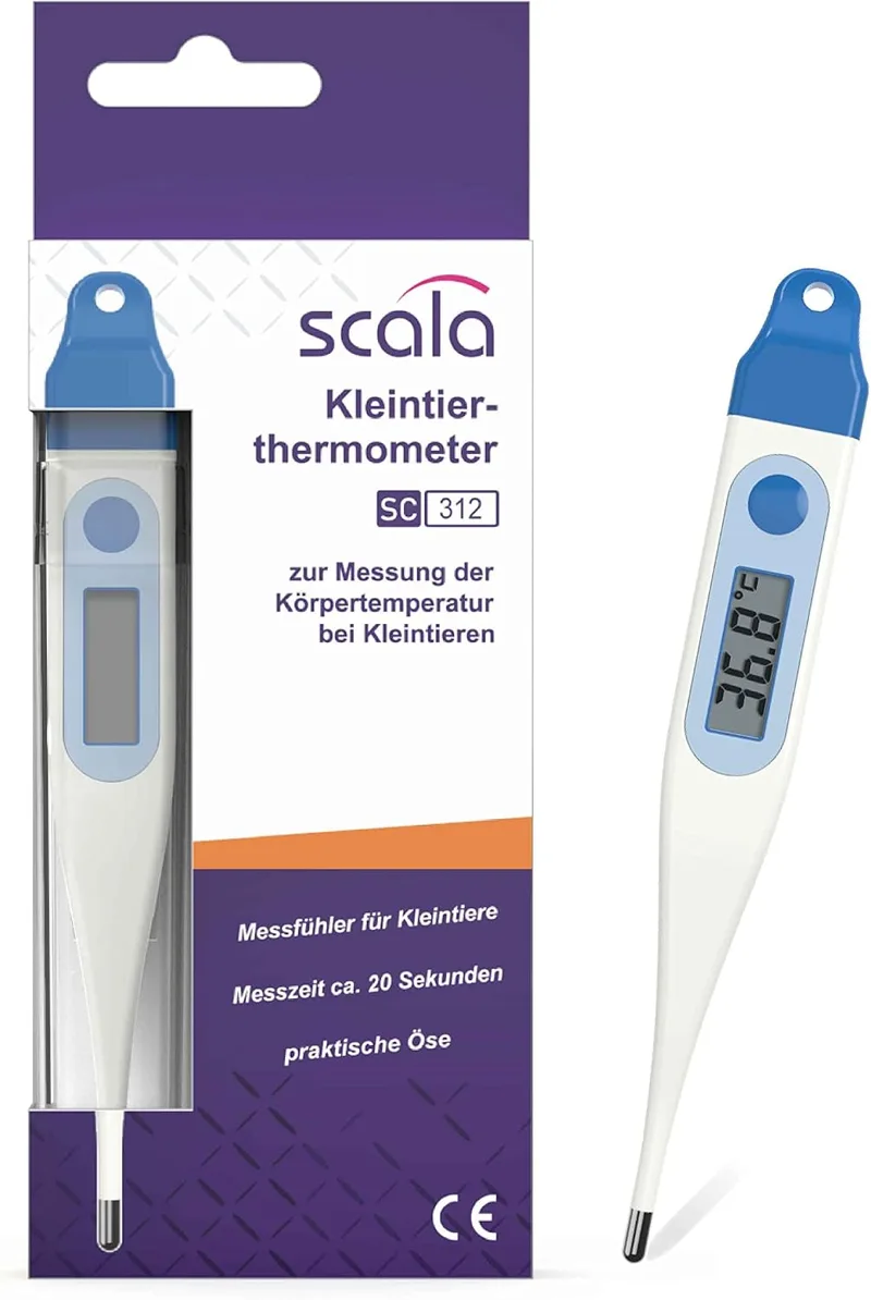 scala ▫️ SC 312 Termómetro Veterinário Termómetro para pequenos animais, para gatos e cães