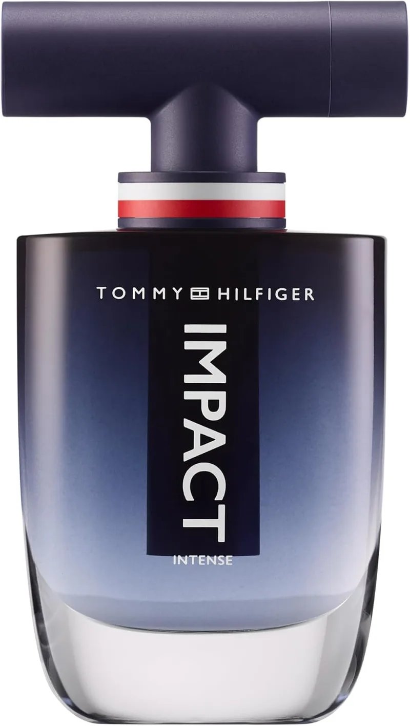 Tommy Hilfiger ▫️ Impact Intense Eau de Parfum 100 ml - Perfume para homem - Fragrância amadeirada âmbar - Frasco de cristal azul degradado