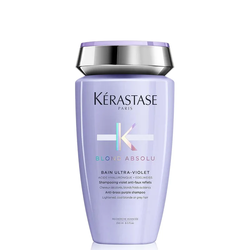 KÉRASTASE ▫️ Blond Absolu, Champô Neutralizante Ultravioleta, Para Cabelos Despenteados e Branqueados, Com Ácido Hialurónico, Banho Ultra-Violeta, 250 ml