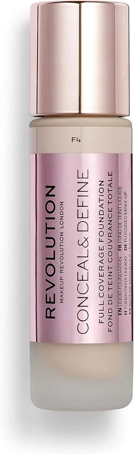 Revolution Beauty London ▫️ Makeup Revolution, Conceal & Define Foundation, F4, 23ml