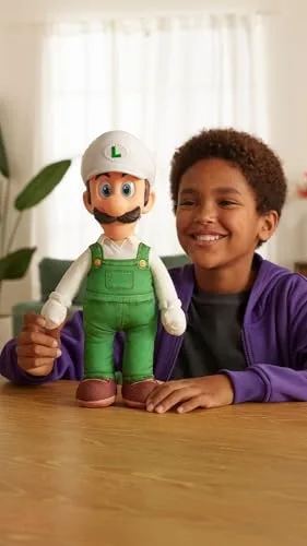 THE SUPER MARIO BROS. MOVIE ▫️ O filme Super Mario Galaxy – Peluche articulado de 38 cm – Fire Luigi 2