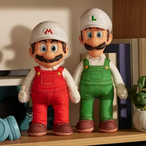 THE SUPER MARIO BROS. MOVIE ▫️ O filme Super Mario Galaxy – Peluche articulado de 38 cm – Fire Luigi 3