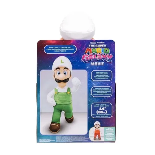 THE SUPER MARIO BROS. MOVIE ▫️ O filme Super Mario Galaxy – Peluche articulado de 38 cm – Fire Luigi 6