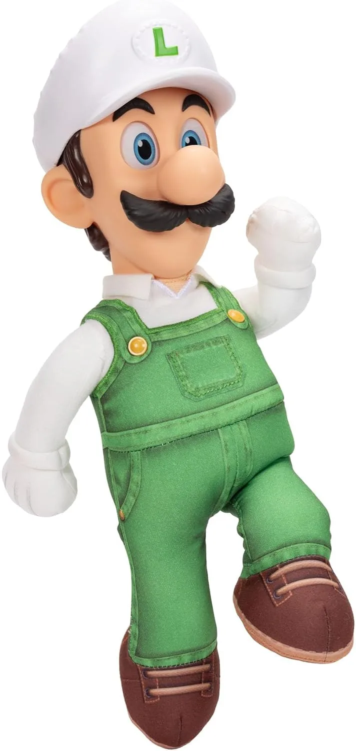 THE SUPER MARIO BROS. MOVIE ▫️ O filme Super Mario Galaxy – Peluche articulado de 38 cm – Fire Luigi