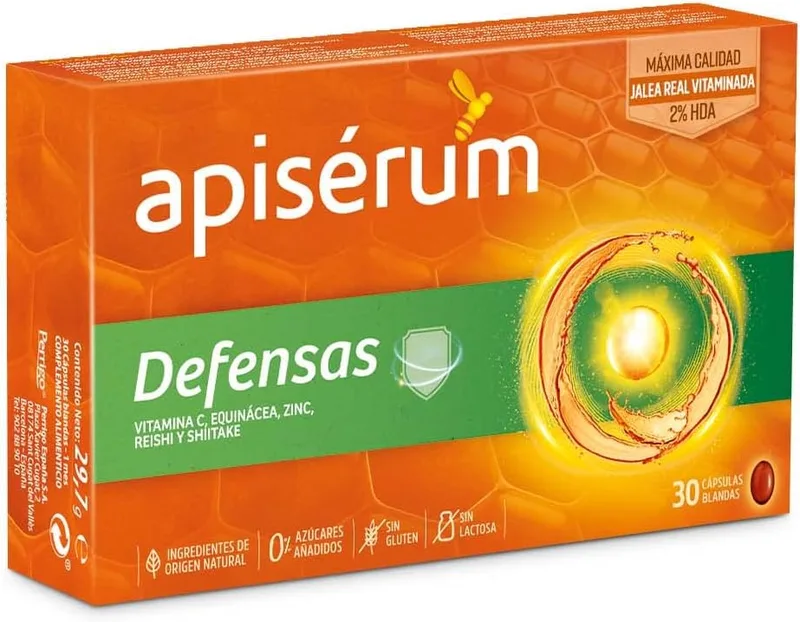 APISERUM ▫️ Apisérum Defesas Cápsulas - Geleia Real com Vitamina C, Reishi e Shitake - Mantém e reforça as defesas - Tratamento para 30 dias