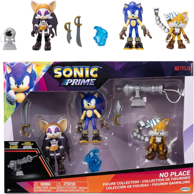 Jakks Pacific ▫️ Sonic Prime - Multipack de 5 figuras de 6 cm - Figuras articuladas - Brinquedo para crianças a partir dos 3 anos
