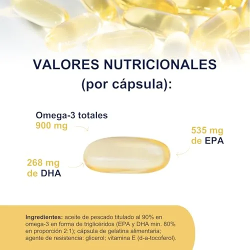 omegor ▫️ Ómega 3 EPA e DHA com Certificação IFOS, 90 cápsulas - Vitality 1000 Ómega-3 Óleo de peixe sem metais pesados e de fácil digestão 4