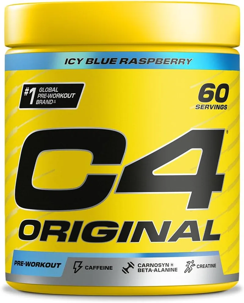 Cellucor ▫️ C4 Original - Suplemento em pó para pré-treino - Framboesa azul | Bebida energética para antes do treino | 150 mg de cafeína + beta-alanina + creatina monohidratada | 60 doses