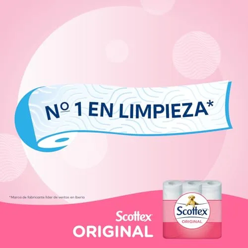 Scottex ▫️ Papel higiénico Original, 96 rolos, 6 embalagens de 16 rolos de duas camadas que proporcionam o equilíbrio ideal entre suavidade e resistência 3