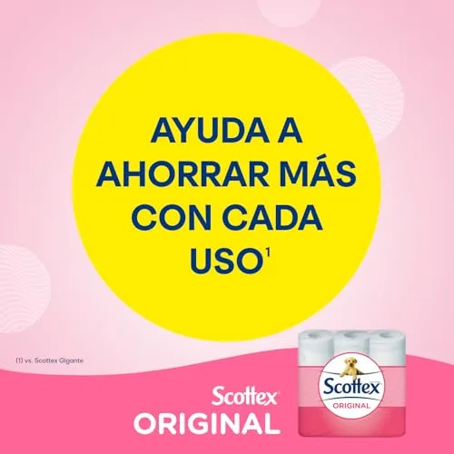 Scottex ▫️ Papel higiénico Original, 96 rolos, 6 embalagens de 16 rolos de duas camadas que proporcionam o equilíbrio ideal entre suavidade e resistência 4