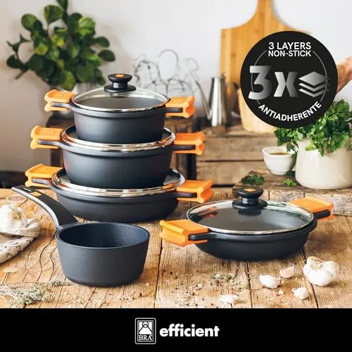 BRA ▫️ Efficient | Conjunto de 9 peças em alumínio fundido, com revestimento antiaderente 3
