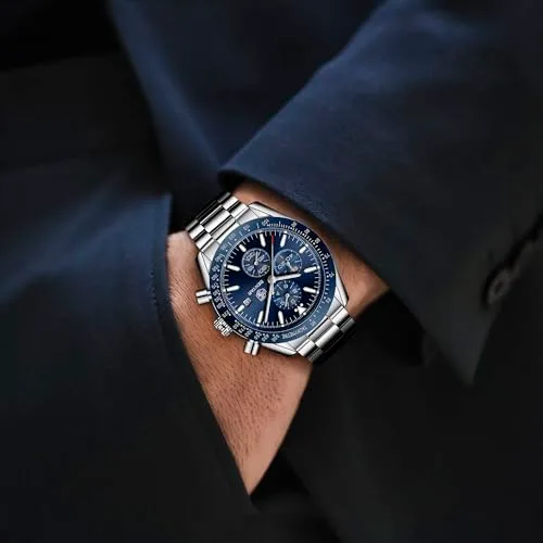 BENYAR ▫️ Relógios de pulso para homem, analógicos, cronógrafos, à prova de água, com luz de fundo, data; relógios de pulso para homem, para negócios e uso casual, elegantes, ideais como presente para homem 3