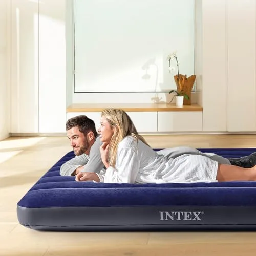 Intex ▫️ Colchão insuflável Dura-Beam, cama insuflável para campismo, cor azul, acampamento 6