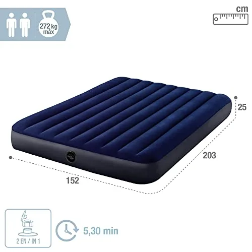Intex ▫️ Colchão insuflável Dura-Beam, cama insuflável para campismo, cor azul, acampamento 4