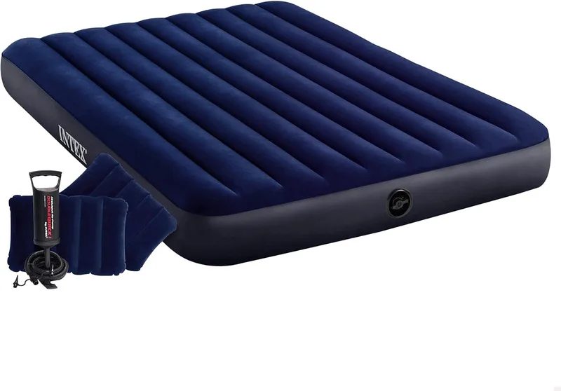 Intex ▫️ Colchão insuflável Dura-Beam, cama insuflável para campismo, cor azul, acampamento