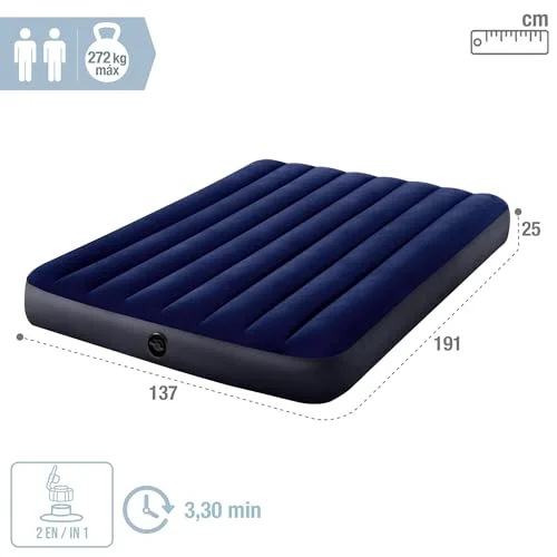 Intex ▫️ Colchão insuflável Dura-Beam, cama de ar insuflável para acampamento, cor azul, acampamento 4