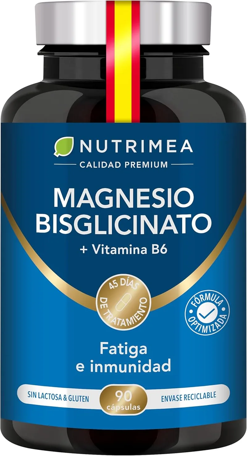 Laboratoires Nutrimea ▫️ Bisglicinato de magnésio + vitamina B6 ativa - Máxima absorção e tolerância - Stress, fadiga e cãibras - Apoio muscular e nervoso - Vegano, sem glúten nem lactose - 90 cápsulas - Nutrimea