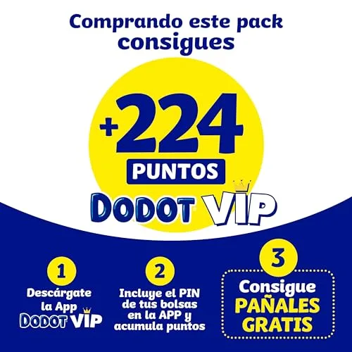 DODOT ▫️ Fraldas Sensitive para bebé, Tamanho 3 (6-10 kg), 224 fraldas + oferta de 40 toalhitas Aqua Pure com 99% de água, até 12 horas de proteção contra fugas e cuidado da pele, embalagem mensal 2