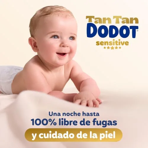 DODOT ▫️ Fraldas Sensitive para bebé, Tamanho 4 (9-14 kg), 192 fraldas + 4 calças de oferta, até 12 horas de proteção contra fugas e cuidado da pele, embalagem mensal 3