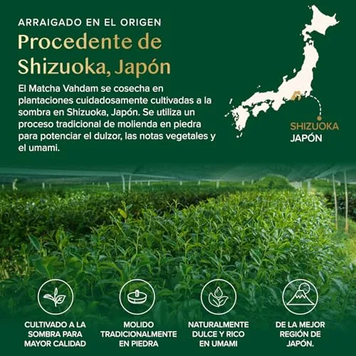 VAHDAM ▫️ Chá Verde Matcha em Pó (100 g) Pó de Matcha Japonês Autêntico, Chá Verde de Qualidade Premium, Ideal para Bolos, Batidos, Chá Gelado, 100% Natural 4