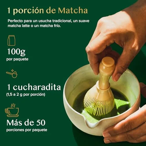 VAHDAM ▫️ Chá Verde Matcha em Pó (100 g) Pó de Matcha Japonês Autêntico, Chá Verde de Qualidade Premium, Ideal para Bolos, Batidos, Chá Gelado, 100% Natural 6