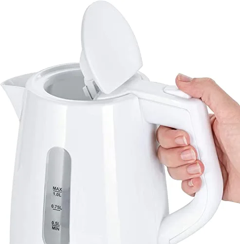 SEVERIN ▫️ WK 3411 Fervedor de Água, 2 200 W, 1,0 L (aprox.), Base giratória de 360° com sistema sem fios, Branco 2