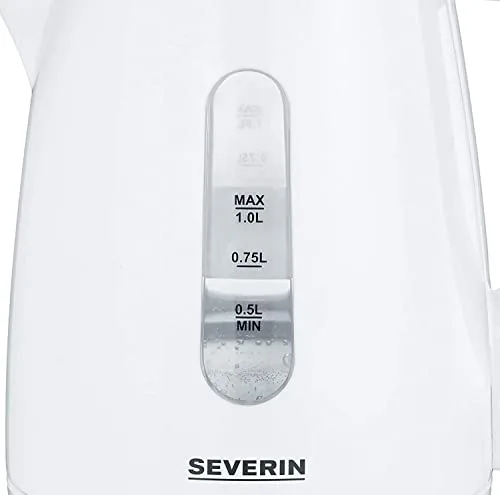 SEVERIN ▫️ WK 3411 Fervedor de Água, 2 200 W, 1,0 L (aprox.), Base giratória de 360° com sistema sem fios, Branco 4
