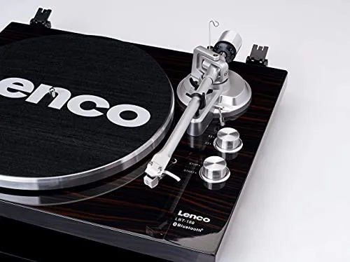 Lenco ▫️ LBT-188 Gira-discos Bluetooth - compatível com saídas RCA e USB - 2 velocidades: 33 RPM e 45 RPM - pré-amplificador - estrutura em MDF - transmissão por correia - nogueira 3