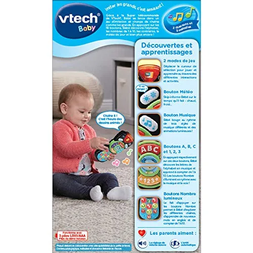 VTech ▫️ Super Telecomando Falante - Jogos educativos (Multicolorido, Menino/menina, 0,75 anos, 3 anos, Francês, AAA), cor/modelo sortido 3