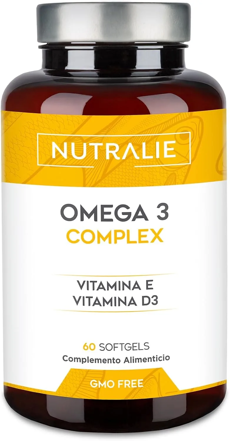 NUTRALIE ▫️ Cápsulas de ómega 3 2000 mg - EPA e DHA 1257 mg - IFOS Vitamina D e E