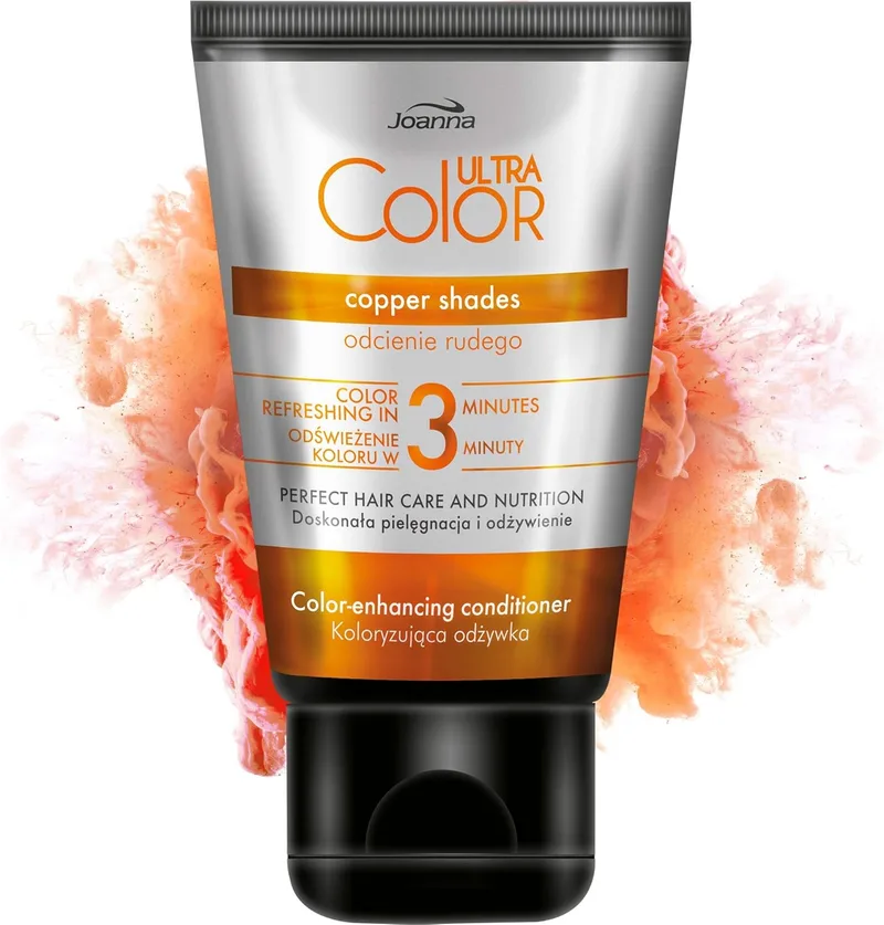 Joanna ▫️ Ultra Color - Condicionador de proteção da cor para cabelos ruivos e acobreados naturais e pintados - Hidratante - Refresca e intensifica a cor em 3 minutos - 100 ml