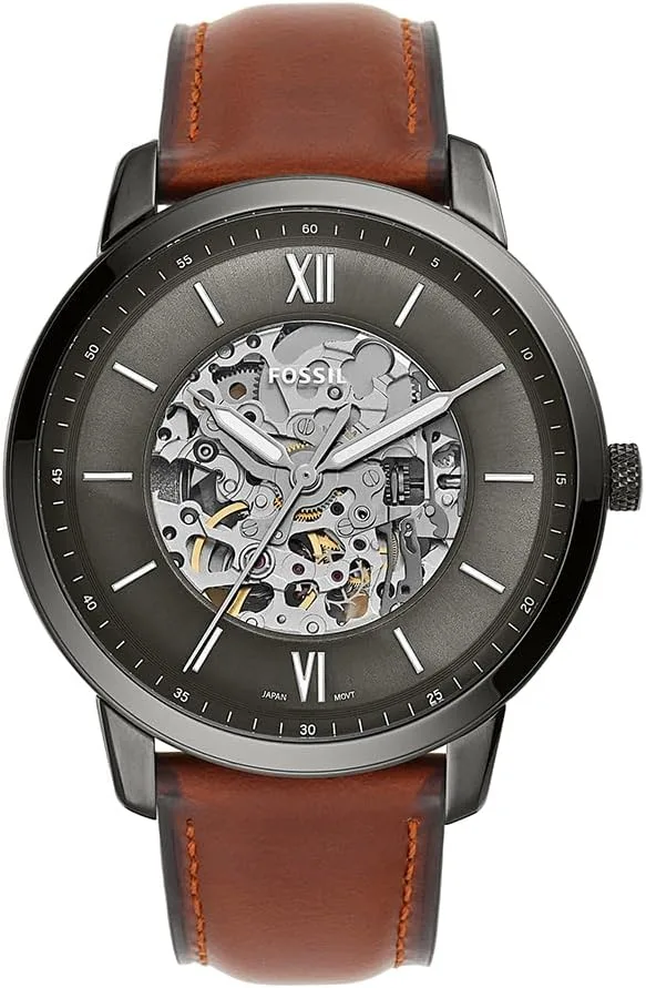 Relógio de homem Fossil Neutra, movimento automático com bracelete em aço ou pele