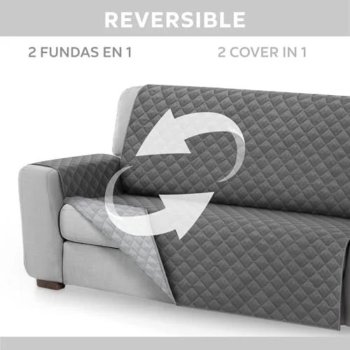 TEXTIL-HOME ▫️ Textilhome Capa para sofá de 3 lugares MALU, protetor para animais de estimação, cinzento 5